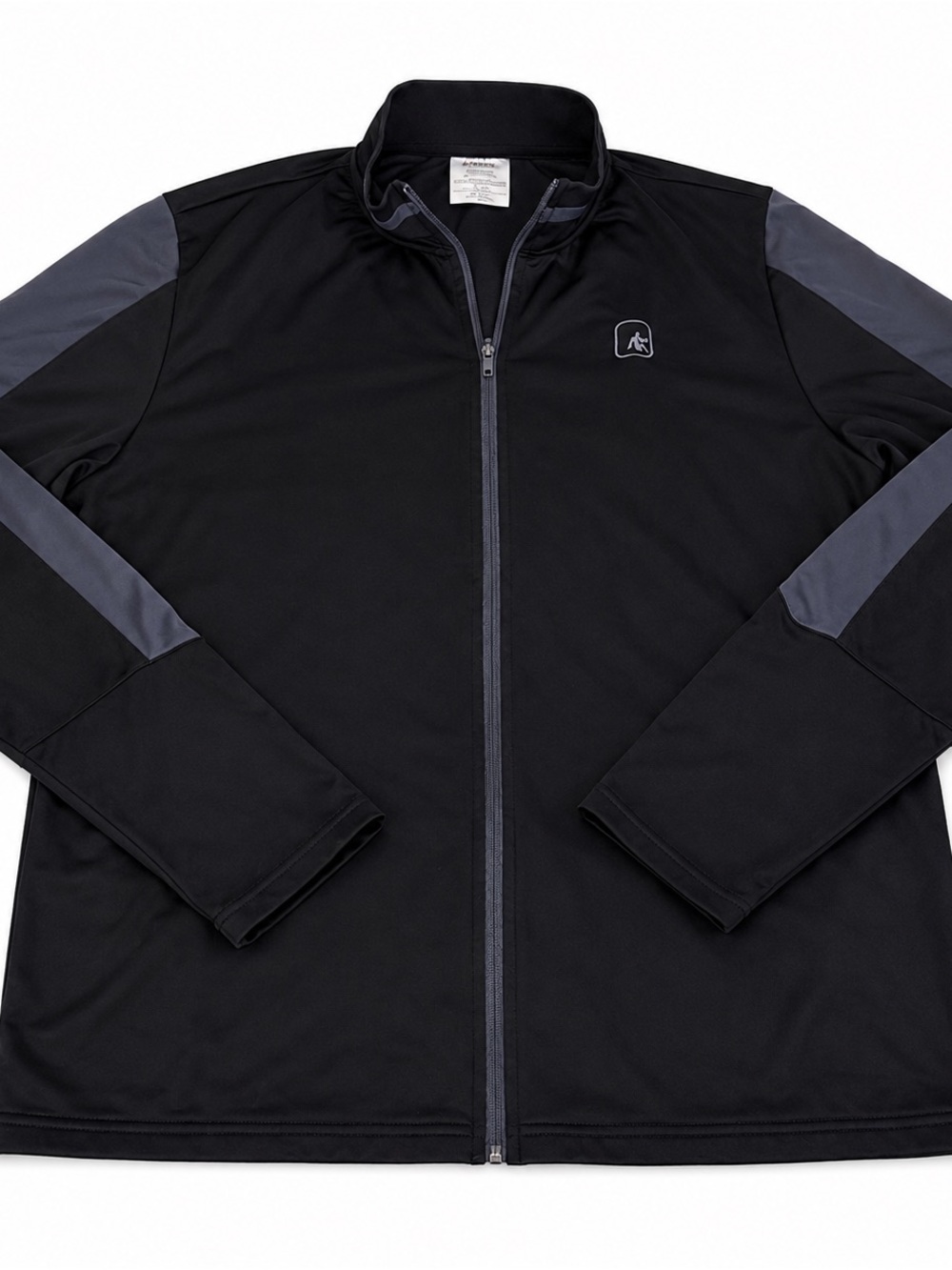 Men's Black Full-Zip Performance Jacket with Gray Accents AND1 2XL